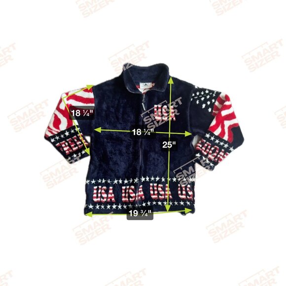 Black Mountain Outdoor Fleece‎ Jacket Adult Medium Blue American Flag Full Zip - Picture 2 of 5